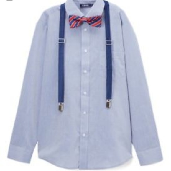 Izod Other - Boys IZOD blue chambray LS shirt w/suspenders& tie